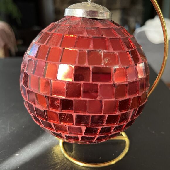 Christian Siriano NY Set of 4 Mirror Disco Ball Christmas/New Years Ornaments - Picture 9 of 10